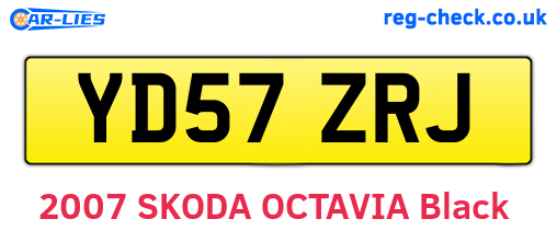 YD57ZRJ are the vehicle registration plates.