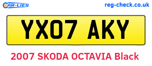 YX07AKY are the vehicle registration plates.