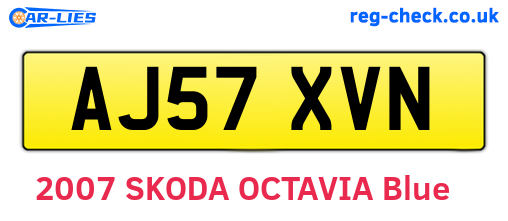 AJ57XVN are the vehicle registration plates.