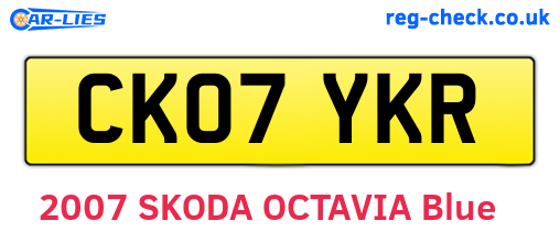 CK07YKR are the vehicle registration plates.