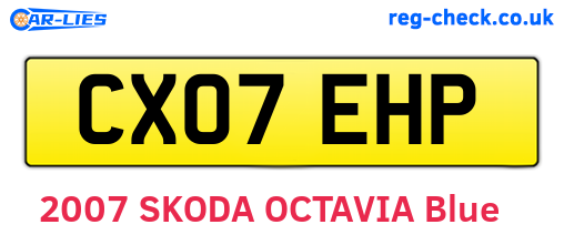 CX07EHP are the vehicle registration plates.