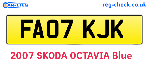 FA07KJK are the vehicle registration plates.