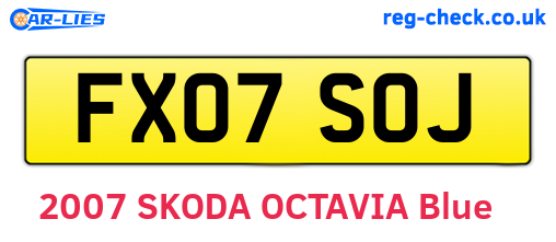 FX07SOJ are the vehicle registration plates.