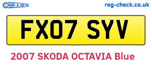 FX07SYV are the vehicle registration plates.