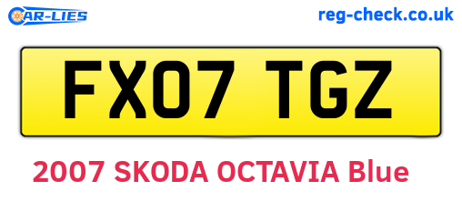 FX07TGZ are the vehicle registration plates.
