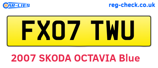 FX07TWU are the vehicle registration plates.