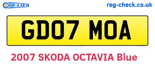 GD07MOA are the vehicle registration plates.