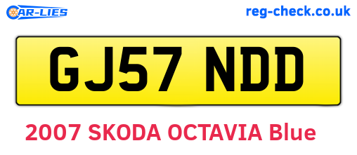 GJ57NDD are the vehicle registration plates.