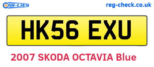 HK56EXU are the vehicle registration plates.