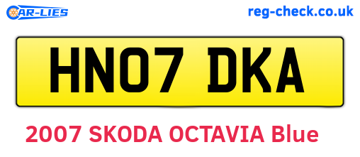 HN07DKA are the vehicle registration plates.