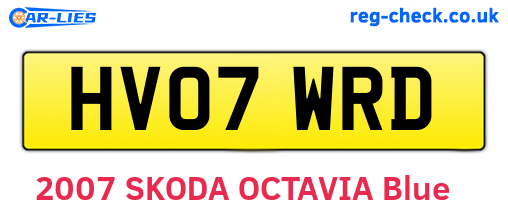HV07WRD are the vehicle registration plates.