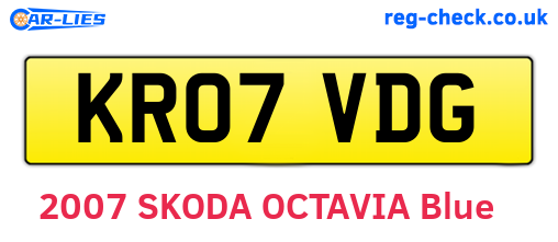 KR07VDG are the vehicle registration plates.