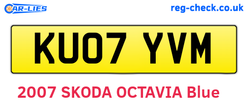 KU07YVM are the vehicle registration plates.