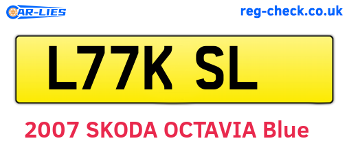 L77KSL are the vehicle registration plates.