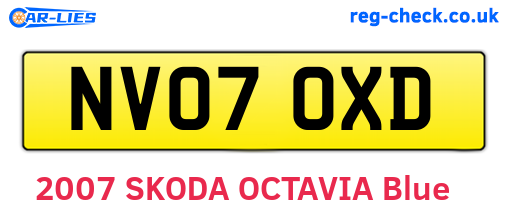 NV07OXD are the vehicle registration plates.