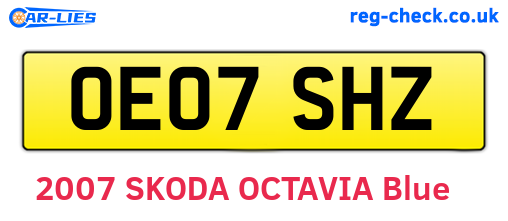OE07SHZ are the vehicle registration plates.