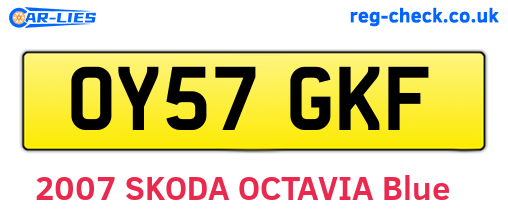 OY57GKF are the vehicle registration plates.