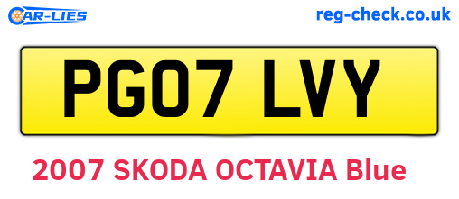 PG07LVY are the vehicle registration plates.