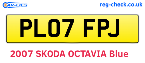 PL07FPJ are the vehicle registration plates.
