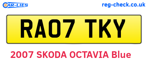 RA07TKY are the vehicle registration plates.