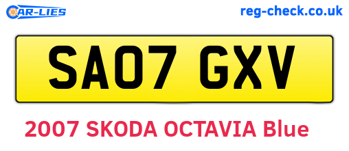 SA07GXV are the vehicle registration plates.