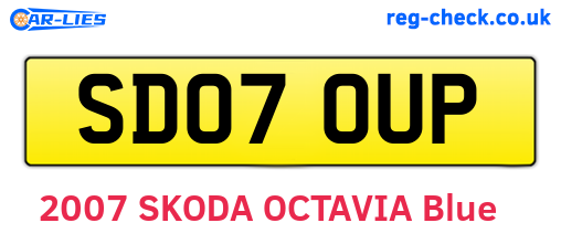 SD07OUP are the vehicle registration plates.