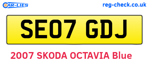 SE07GDJ are the vehicle registration plates.