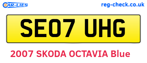 SE07UHG are the vehicle registration plates.