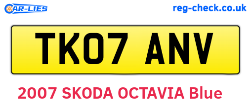 TK07ANV are the vehicle registration plates.