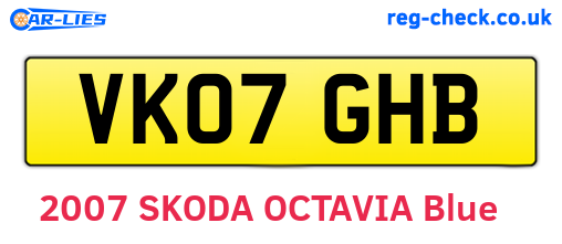 VK07GHB are the vehicle registration plates.