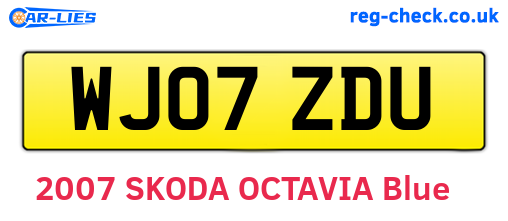 WJ07ZDU are the vehicle registration plates.
