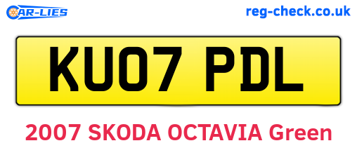 KU07PDL are the vehicle registration plates.