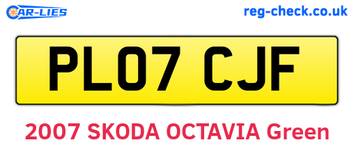 PL07CJF are the vehicle registration plates.