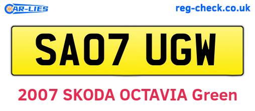 SA07UGW are the vehicle registration plates.