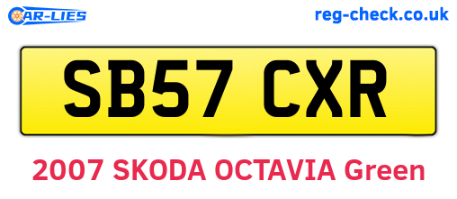 SB57CXR are the vehicle registration plates.