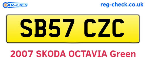 SB57CZC are the vehicle registration plates.