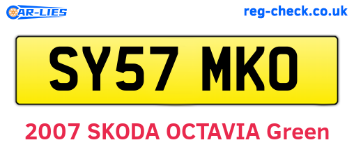 SY57MKO are the vehicle registration plates.