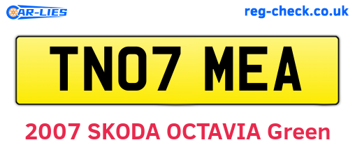 TN07MEA are the vehicle registration plates.
