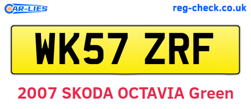 WK57ZRF are the vehicle registration plates.