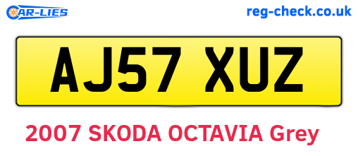 AJ57XUZ are the vehicle registration plates.