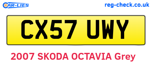 CX57UWY are the vehicle registration plates.