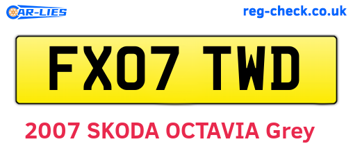 FX07TWD are the vehicle registration plates.