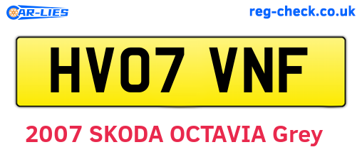 HV07VNF are the vehicle registration plates.
