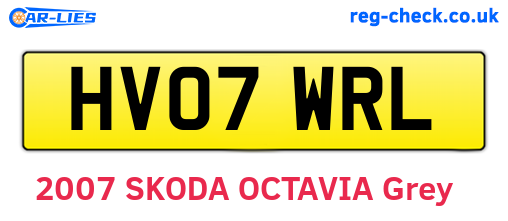 HV07WRL are the vehicle registration plates.