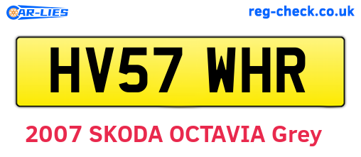 HV57WHR are the vehicle registration plates.