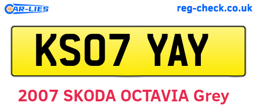 KS07YAY are the vehicle registration plates.