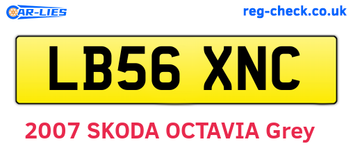 LB56XNC are the vehicle registration plates.