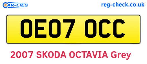 OE07OCC are the vehicle registration plates.