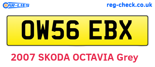 OW56EBX are the vehicle registration plates.