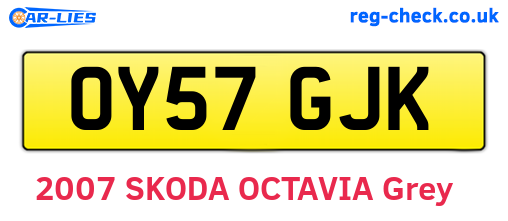 OY57GJK are the vehicle registration plates.
